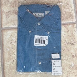 NWT L.L. Bean Men's Denim Blue Casual Shirt